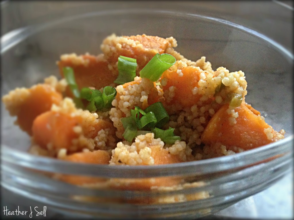 Photo of bowl of Sweet Potato & Couscous with Carrot Ginger Dressing