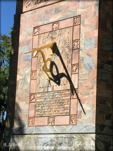 Sundial on the Singing Tower's southern wall.
